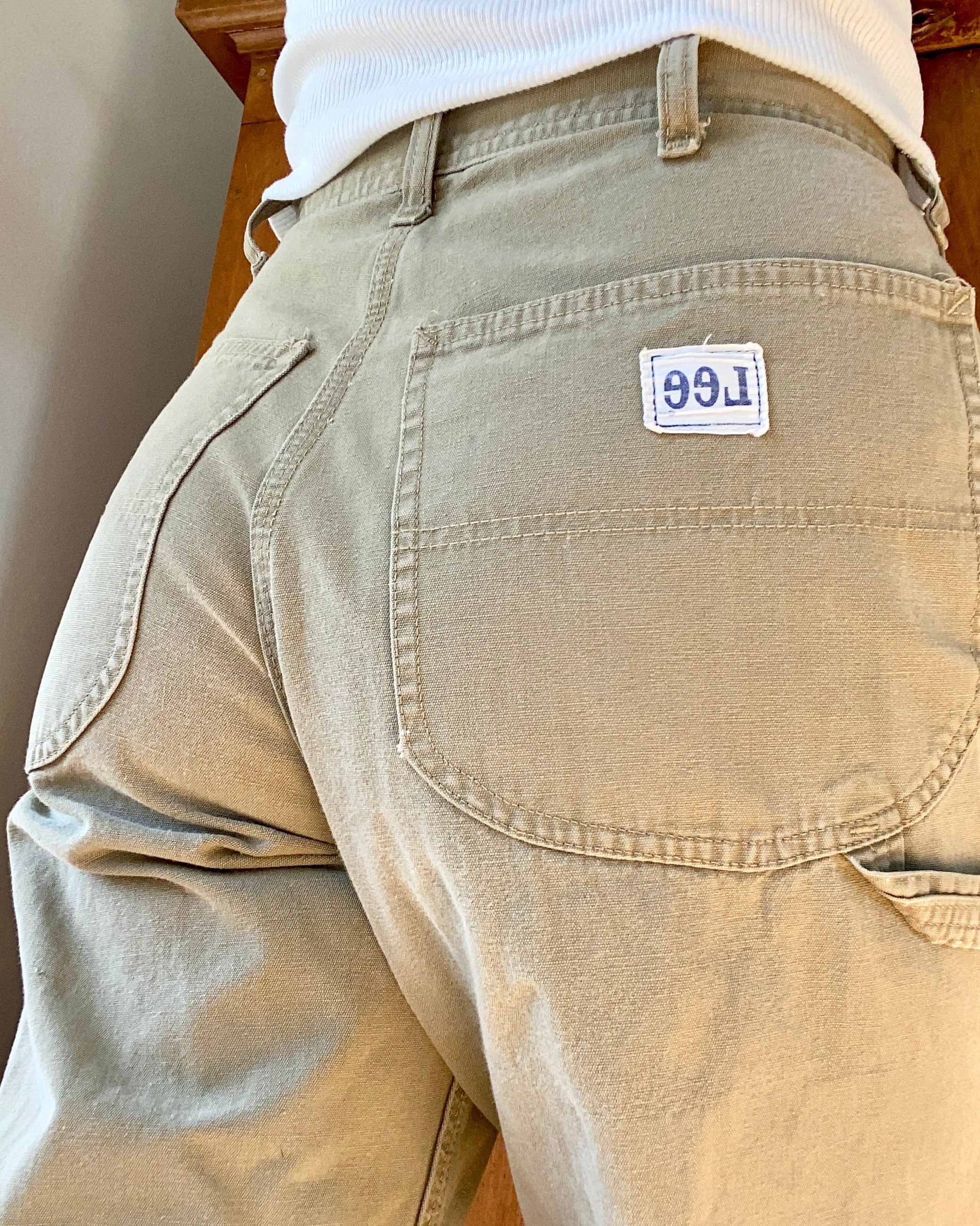 Vintage LEE Carpenters Tan Wash Jeans Pants size 27 28 29