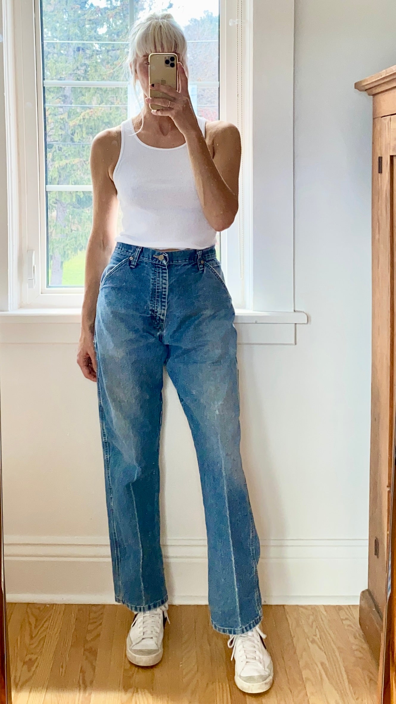 Vintage Wranglers Denim Carpenters Distressed Wash size 32