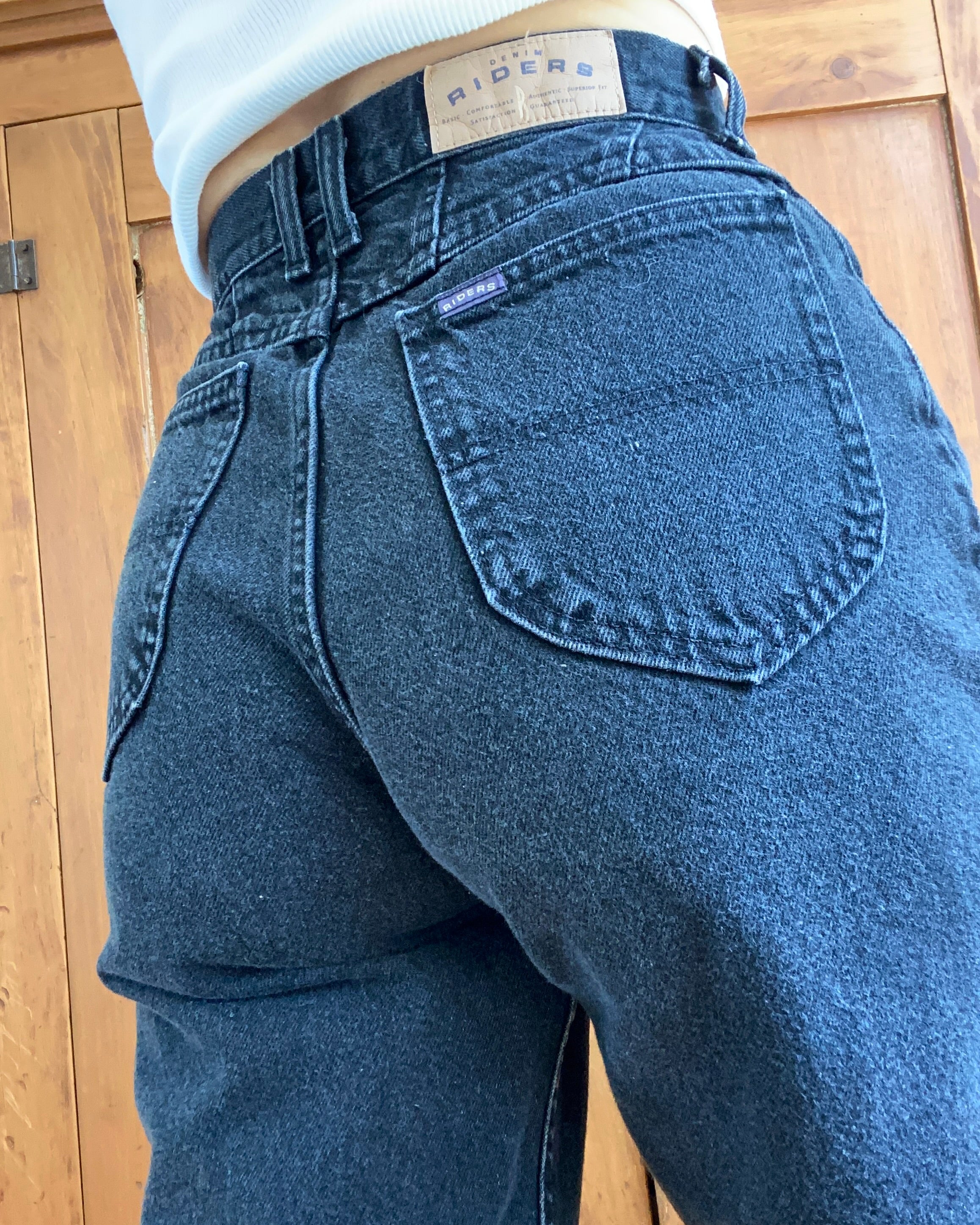 Vintage Riders Black Wash Jeans size 28 Made in USA