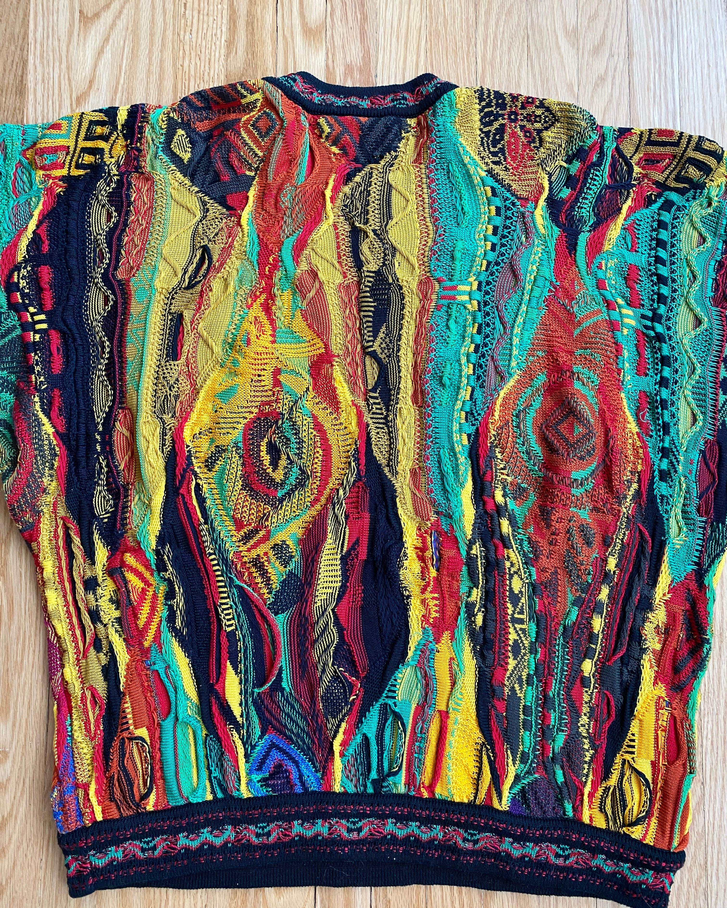 Vintage 1990s Authentic Coogi Ikat Jacquard Sweater Made in Australia