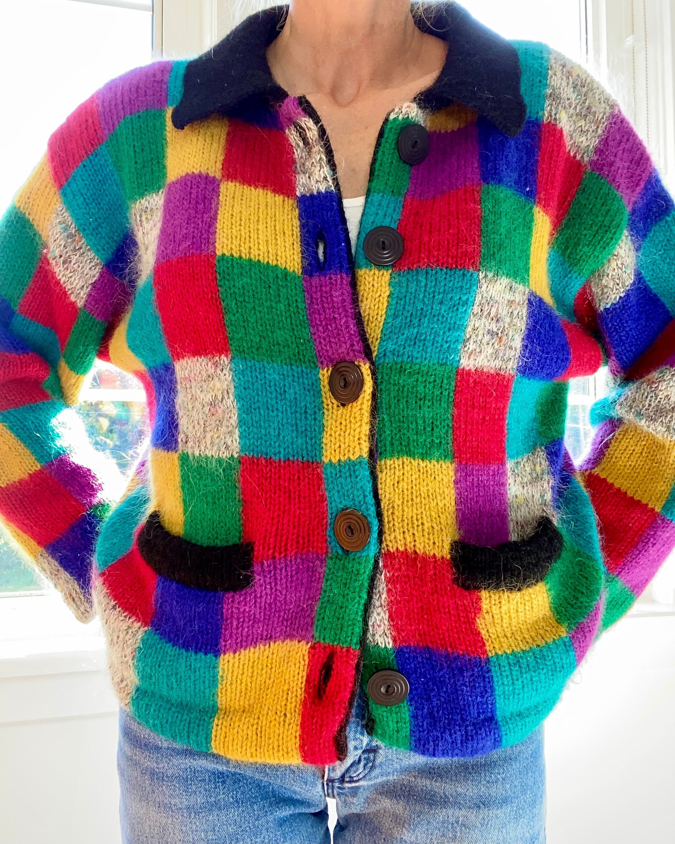 VINTAGE Checkered  Multi Color Cardigan