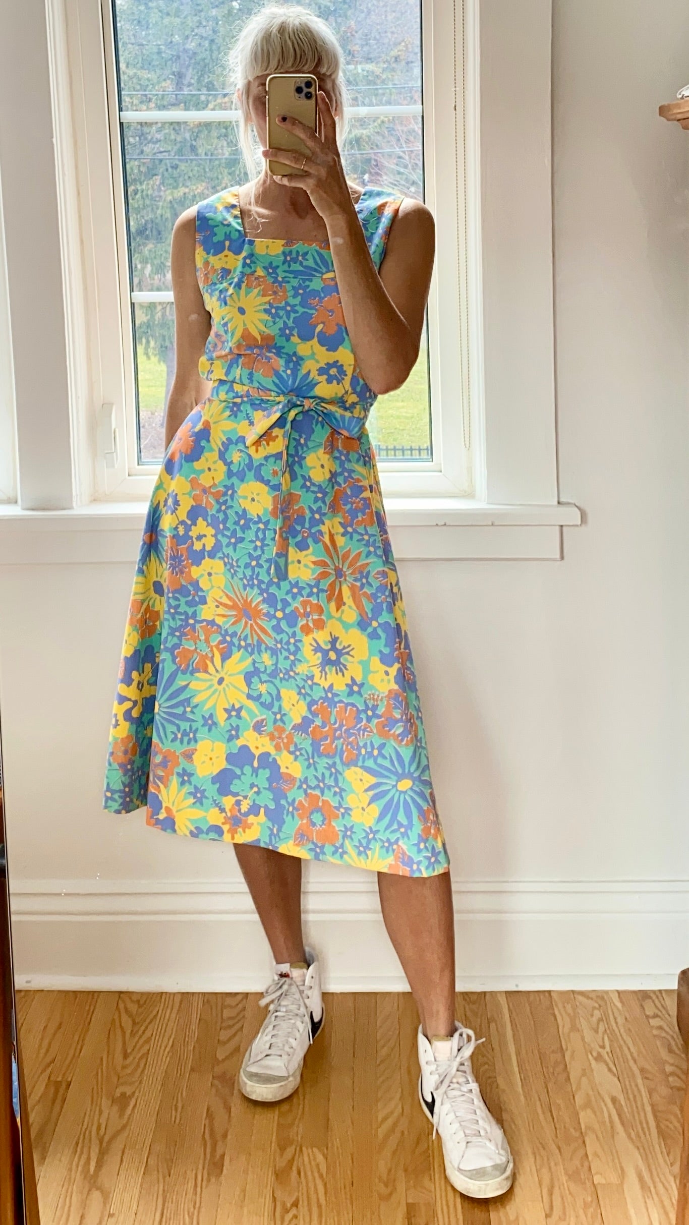 Vintage 1960s Ruth Clarage Tropical Print Day Dress Made in Jamaica