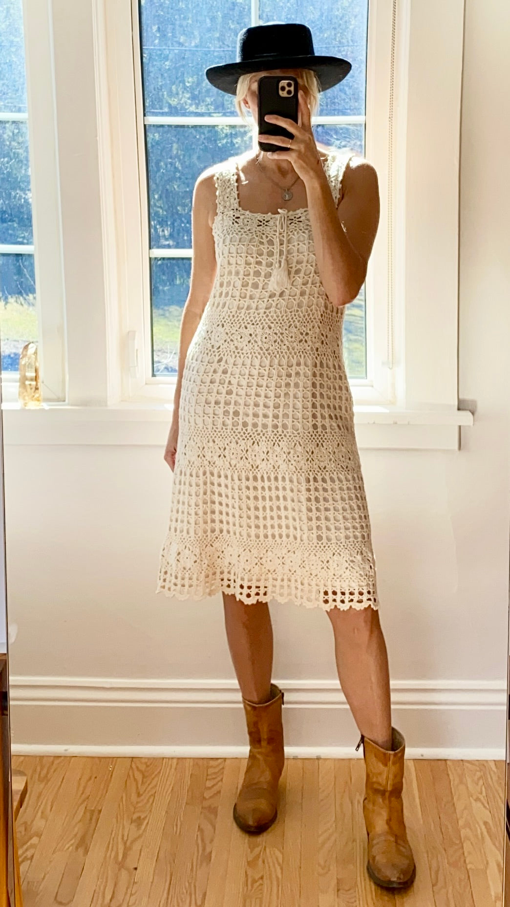 Vintage 1970s Crochet Dress