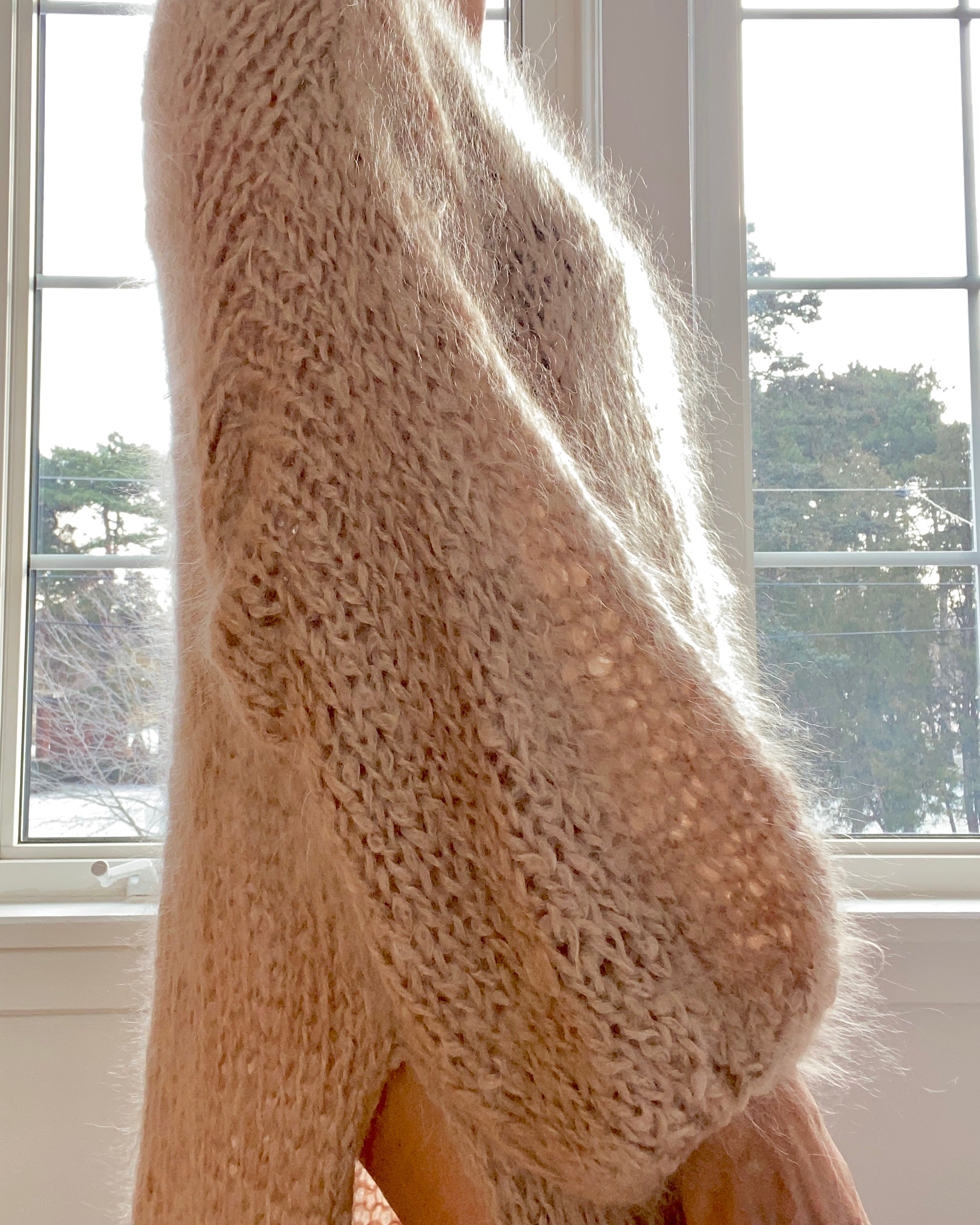 BOZIDARA Hand Knit Taupe Dress Tunic One Size