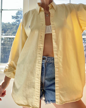 Vintage Ralph Lauren Mens Flannel Oxford Twill Yellow Shirt