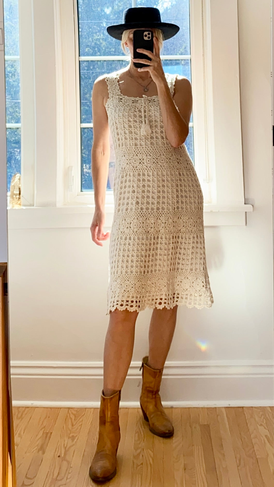 Vintage 1970s Crochet Dress