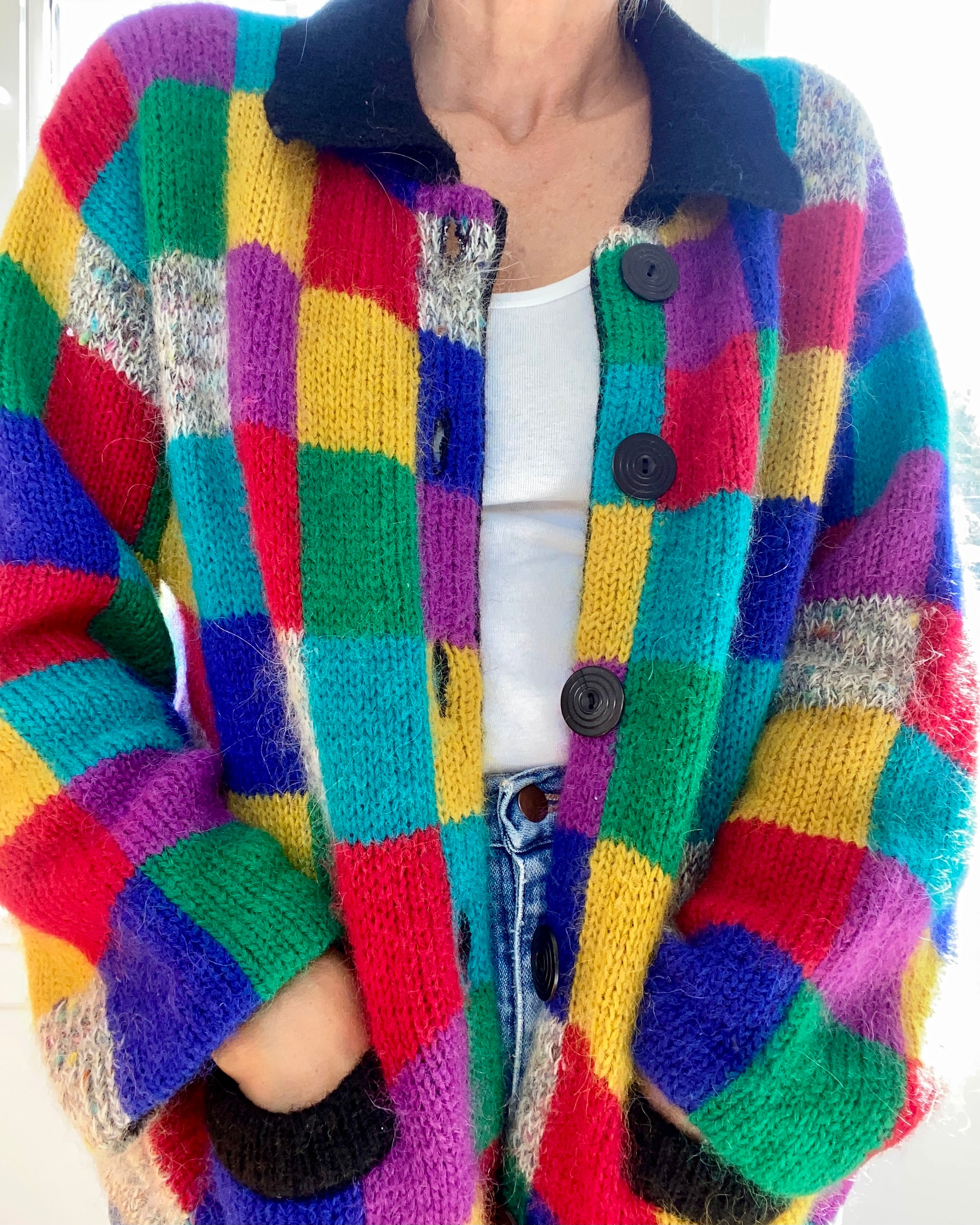 VINTAGE Checkered  Multi Color Cardigan