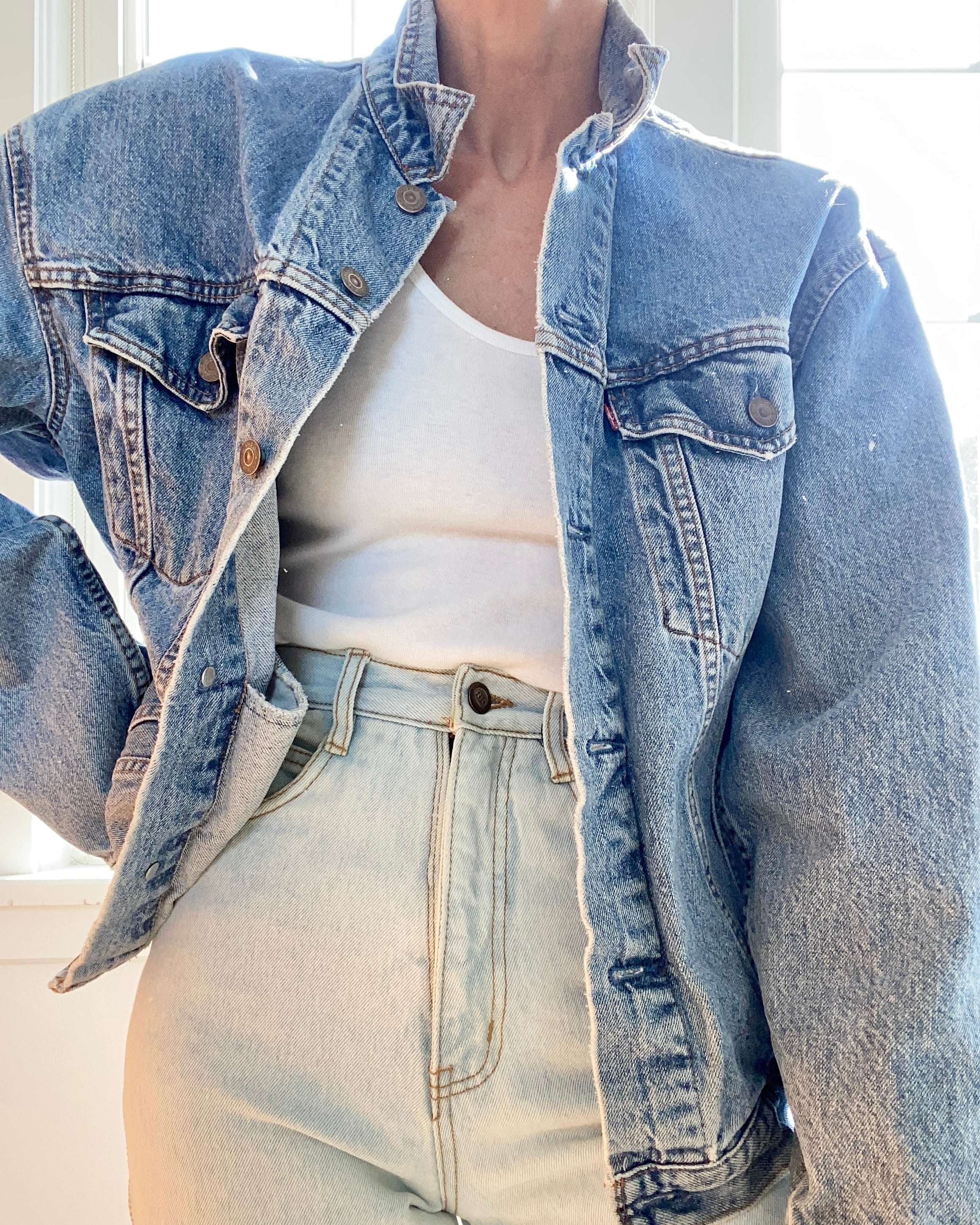 Vintage 1980s Levis Jean Jacket light wash