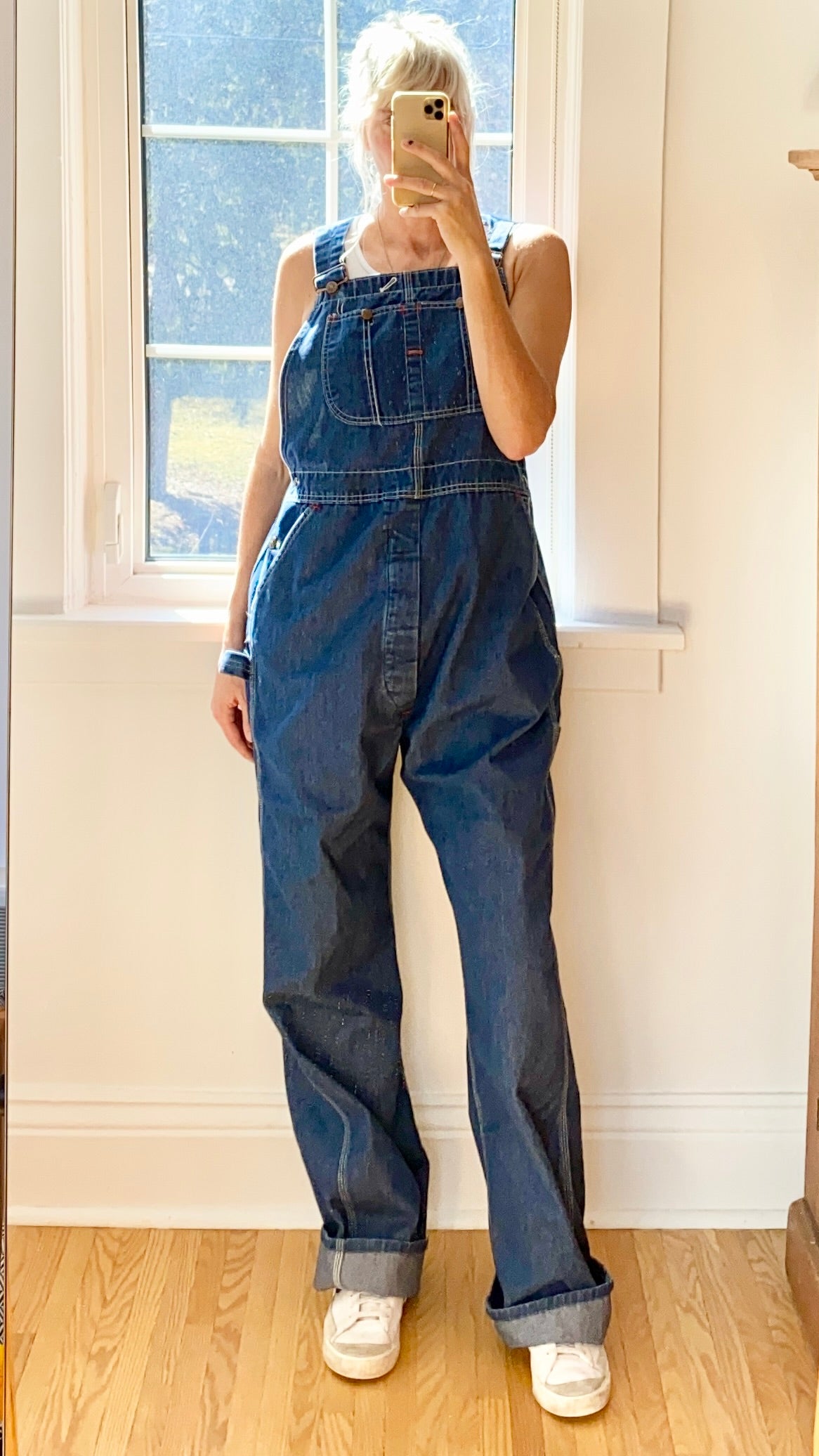 Vintage Big Mac Denim Carpenter Overalls Dark Blue Wash Size L