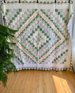 Vintage Green Patchwork Quilt
