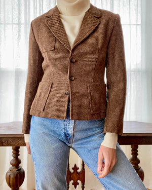 Vintage Vogue American Designer Collection Tweed Riding Jacket S