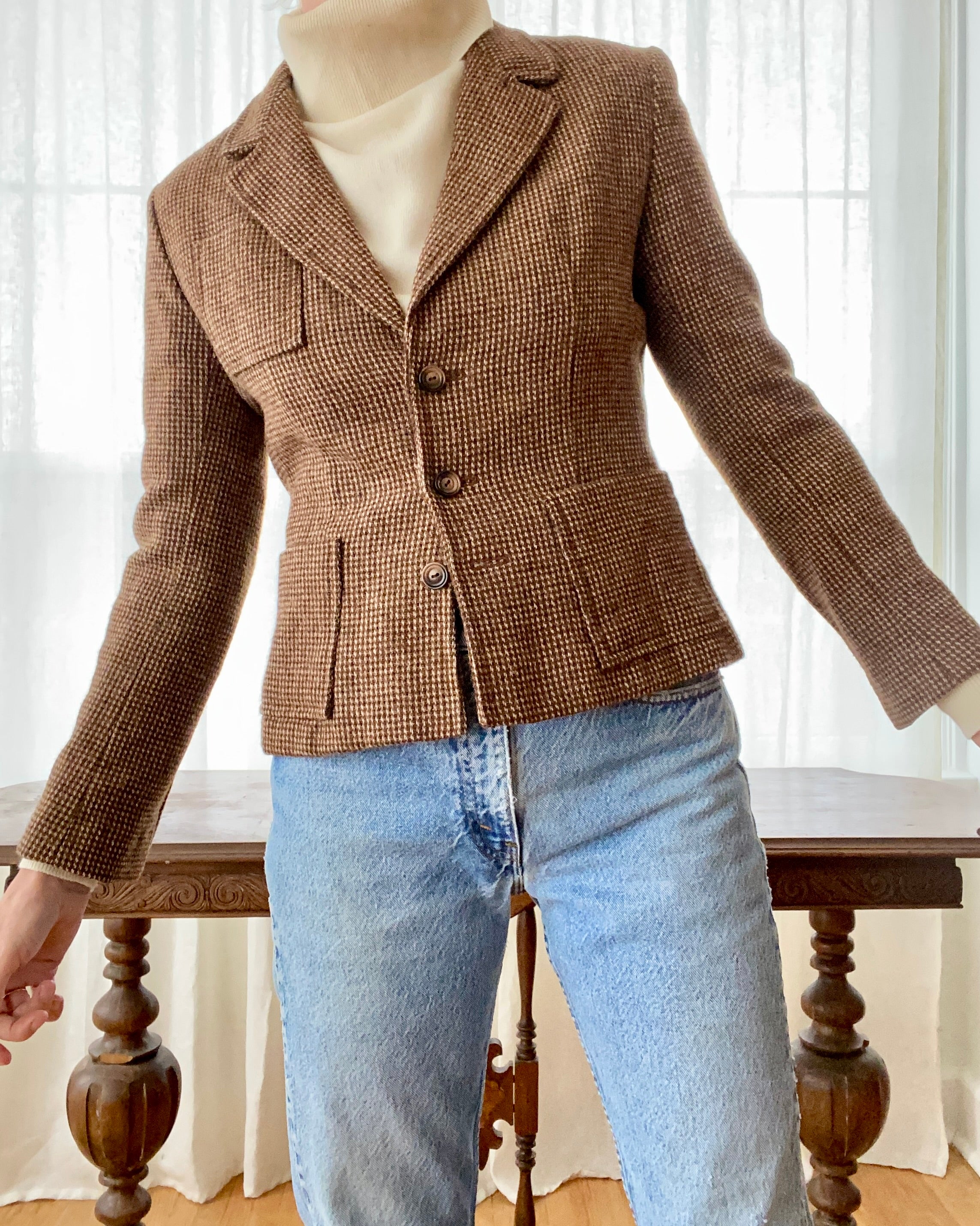 Vintage Vogue American Designer Collection Tweed Riding Jacket S