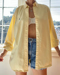 Vintage Ralph Lauren Mens Flannel Oxford Twill Yellow Shirt