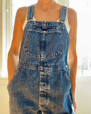 Vintage Riveted Lee Denim Carpenter Overalls Medium Wash Size M
