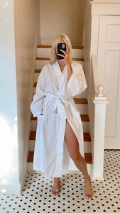 VINTAGE White Cotton Oversize Robe