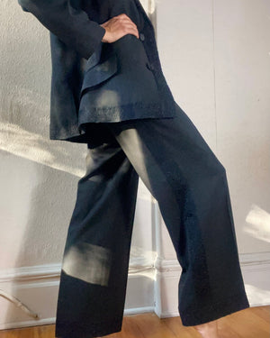 Vitange CHRISTIAN DIOR Black Crepe and Lace Tuxedo Suit Size 44 France 12 USA