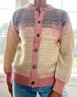 Vintage DALE of Norway Norwegian Fair Isle Cardigan Sweater M