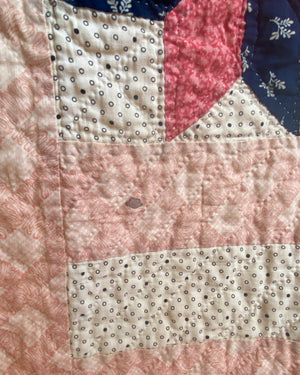 Antique 1850-1890 8 Point Star Patchwork Quilt