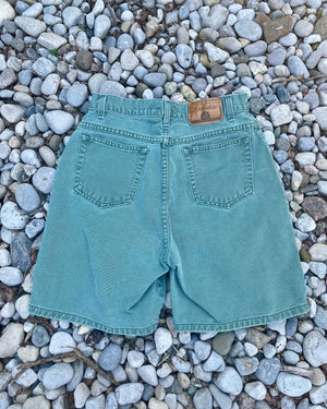 Vintage 90s St Johns Bay Green Denim High Waist Shorts M
