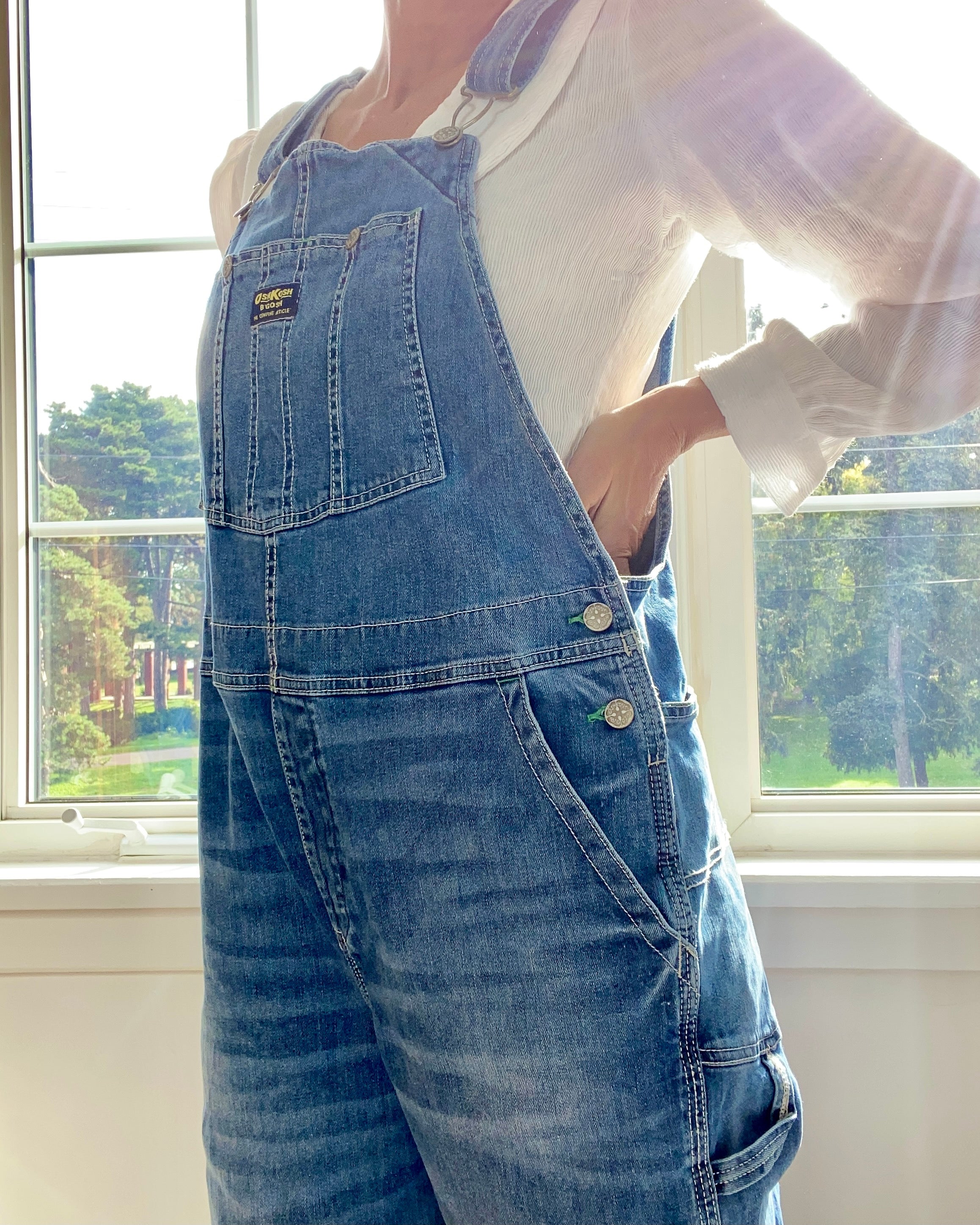 Vintage Oshkosh Carpenter Overalls Medium Blue Wash Size ML