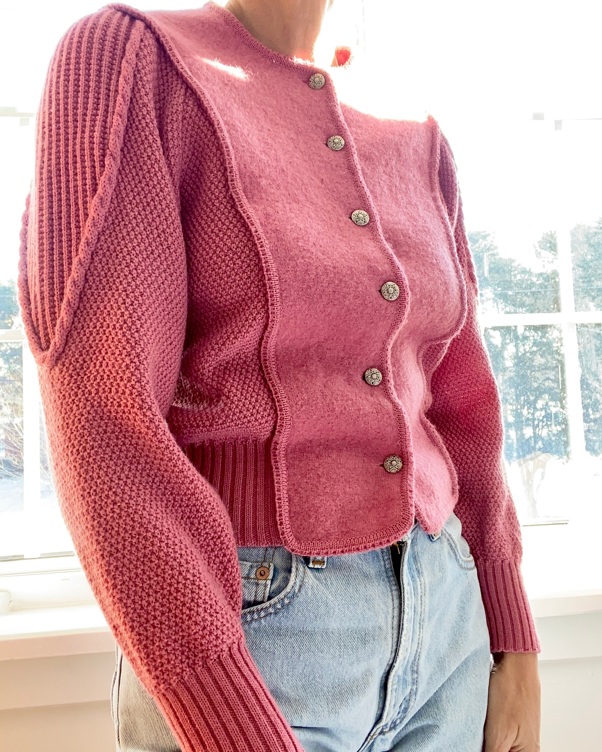 Vintage Austrian Folk Wool Cardigan
