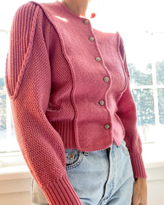 Vintage Austrian Folk Wool Cardigan