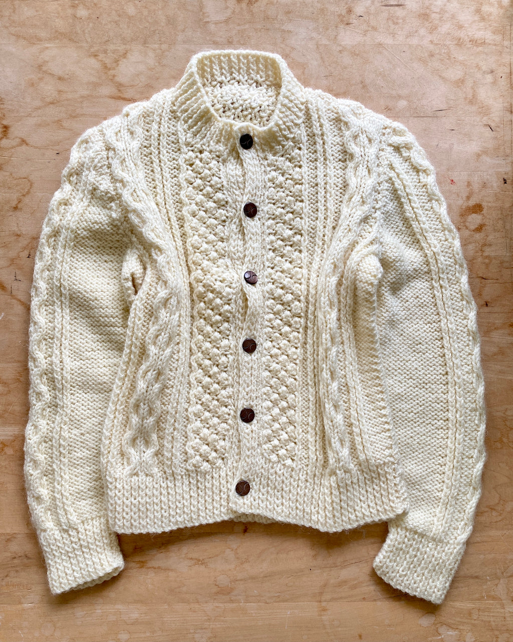 Handknit Fisherman Cardigan 8-10years