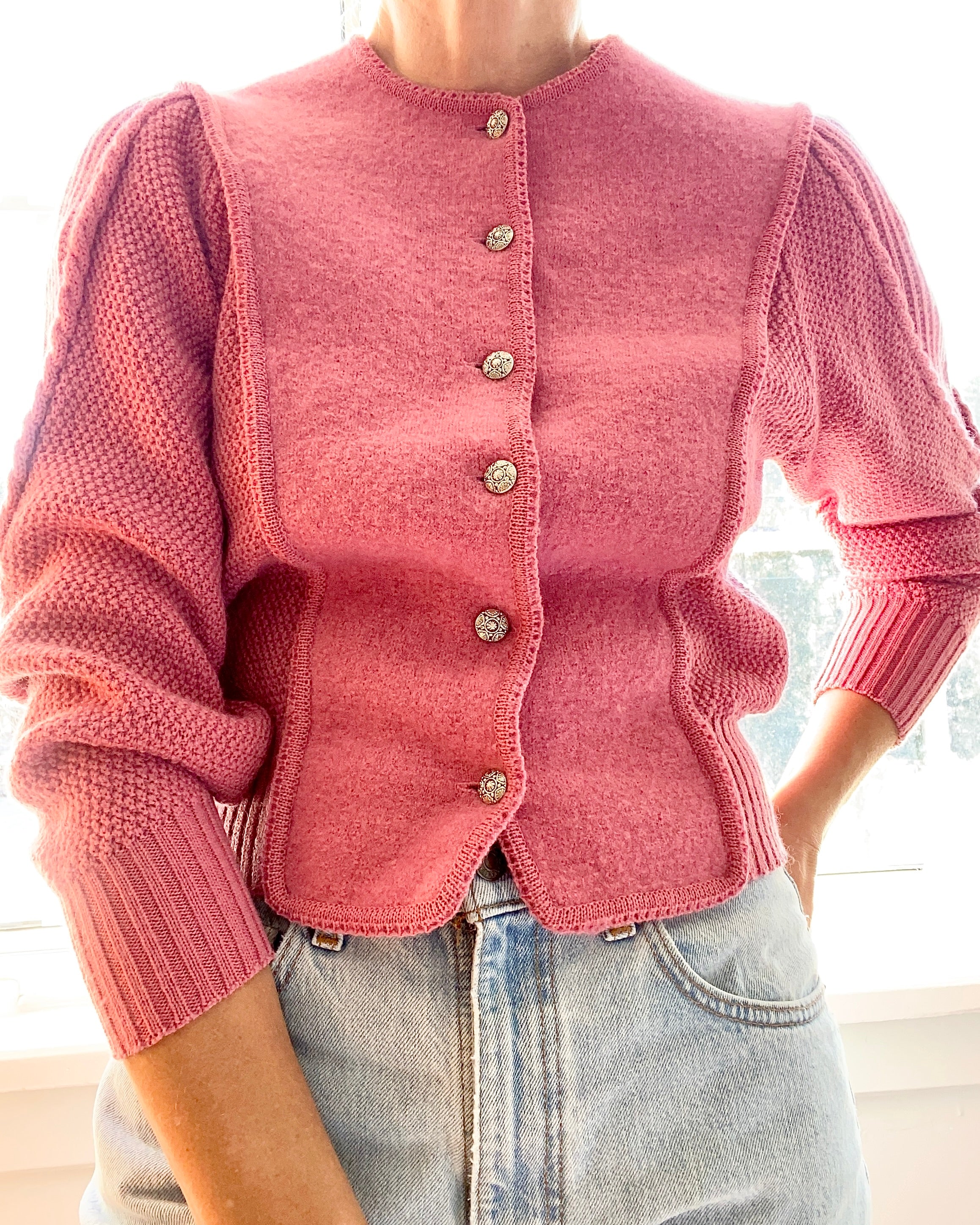 Vintage Austrian Folk Wool Cardigan