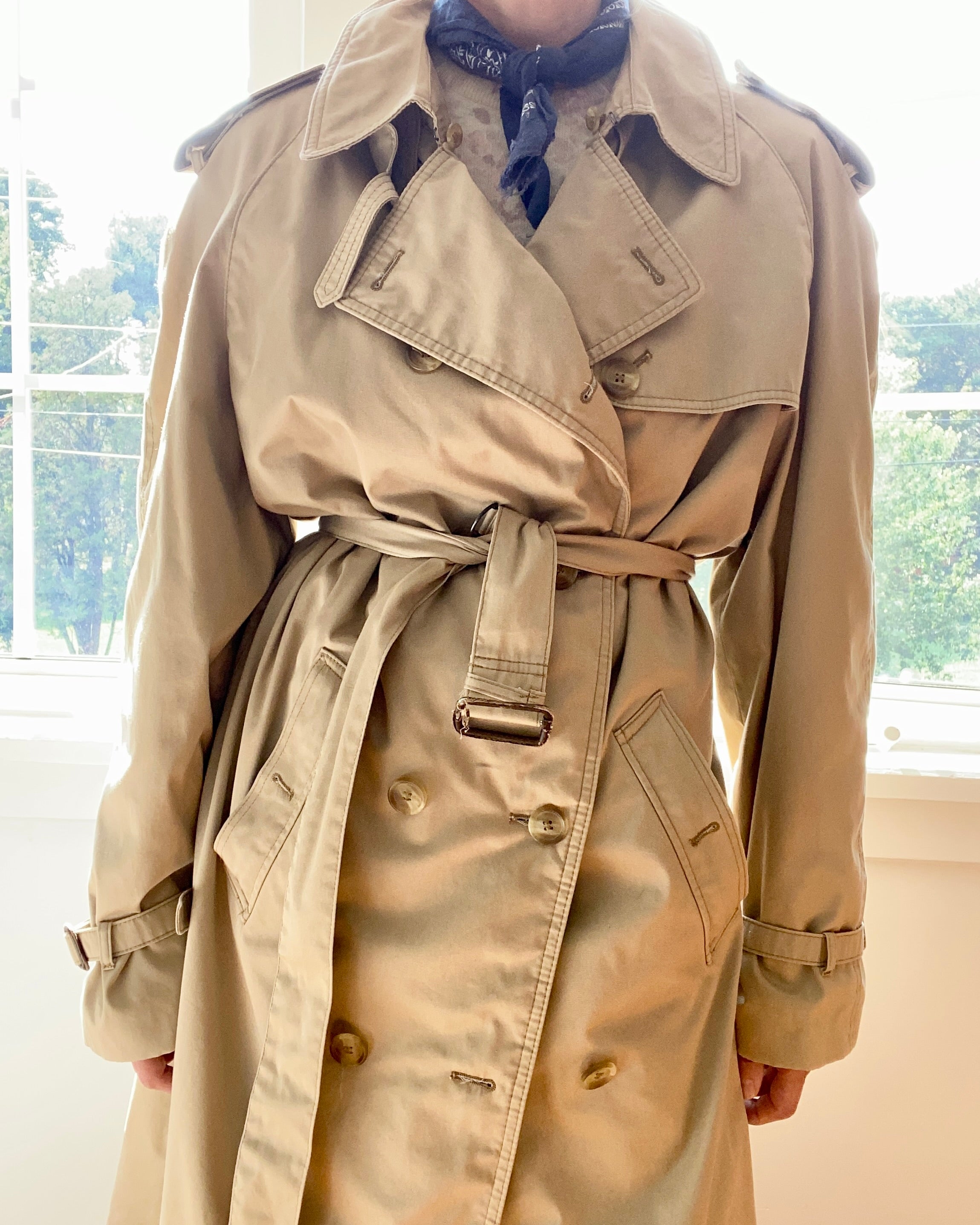 Vintage Classic Trench Coat With Wool Liner L