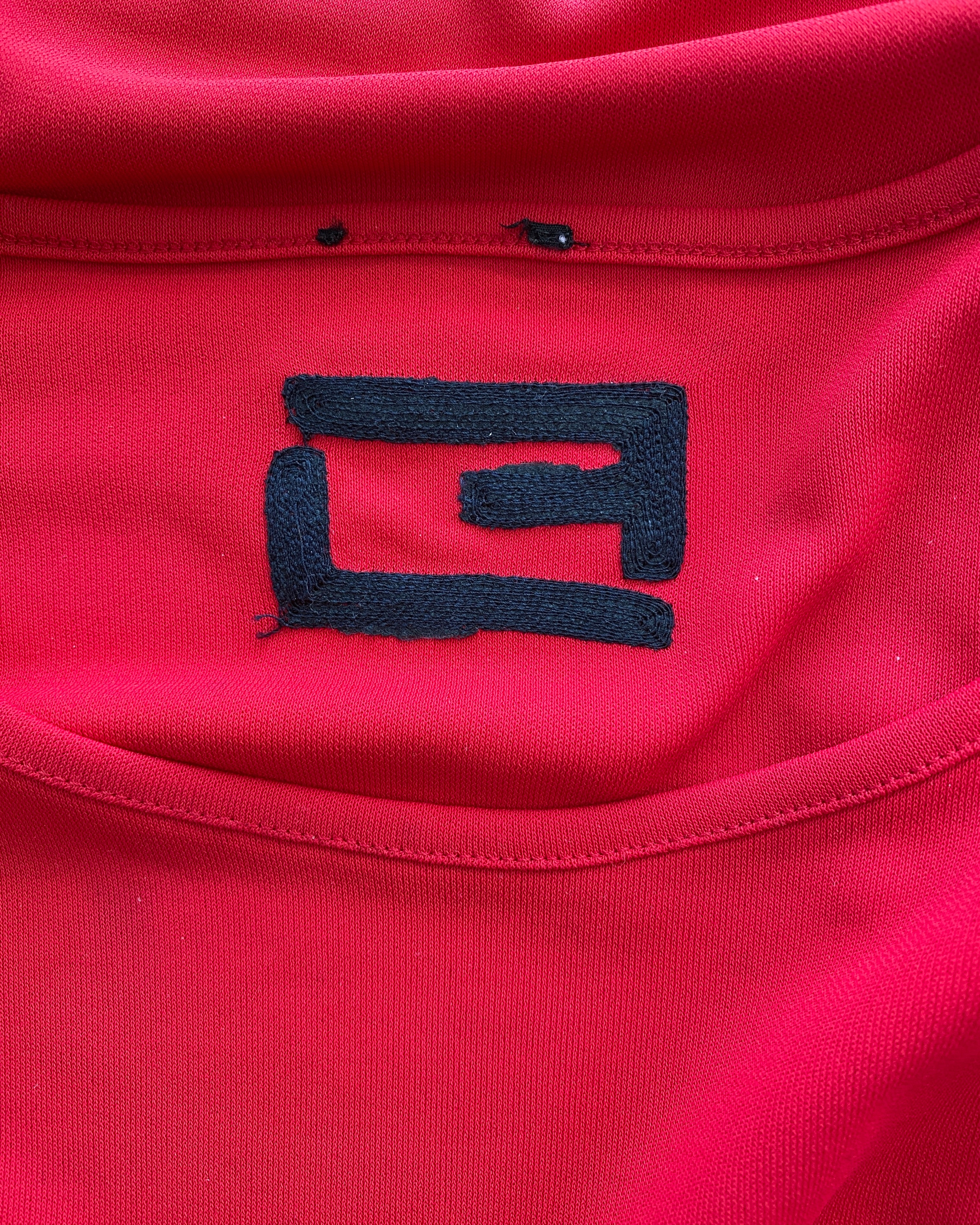 Vintage 1990s Louis Feraud Red Matte Jersey Bell sleeve Tee M