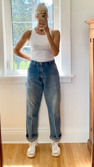 Vintage Wranglers Denim Carpenters Distressed Wash size 32