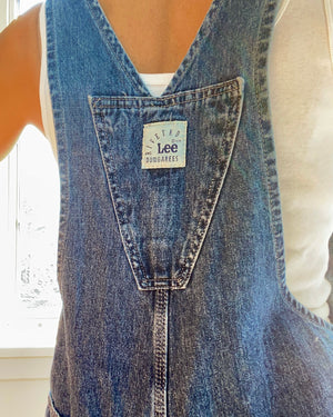 Vintage Riveted Lee Denim Carpenter Overalls Medium Wash Size M