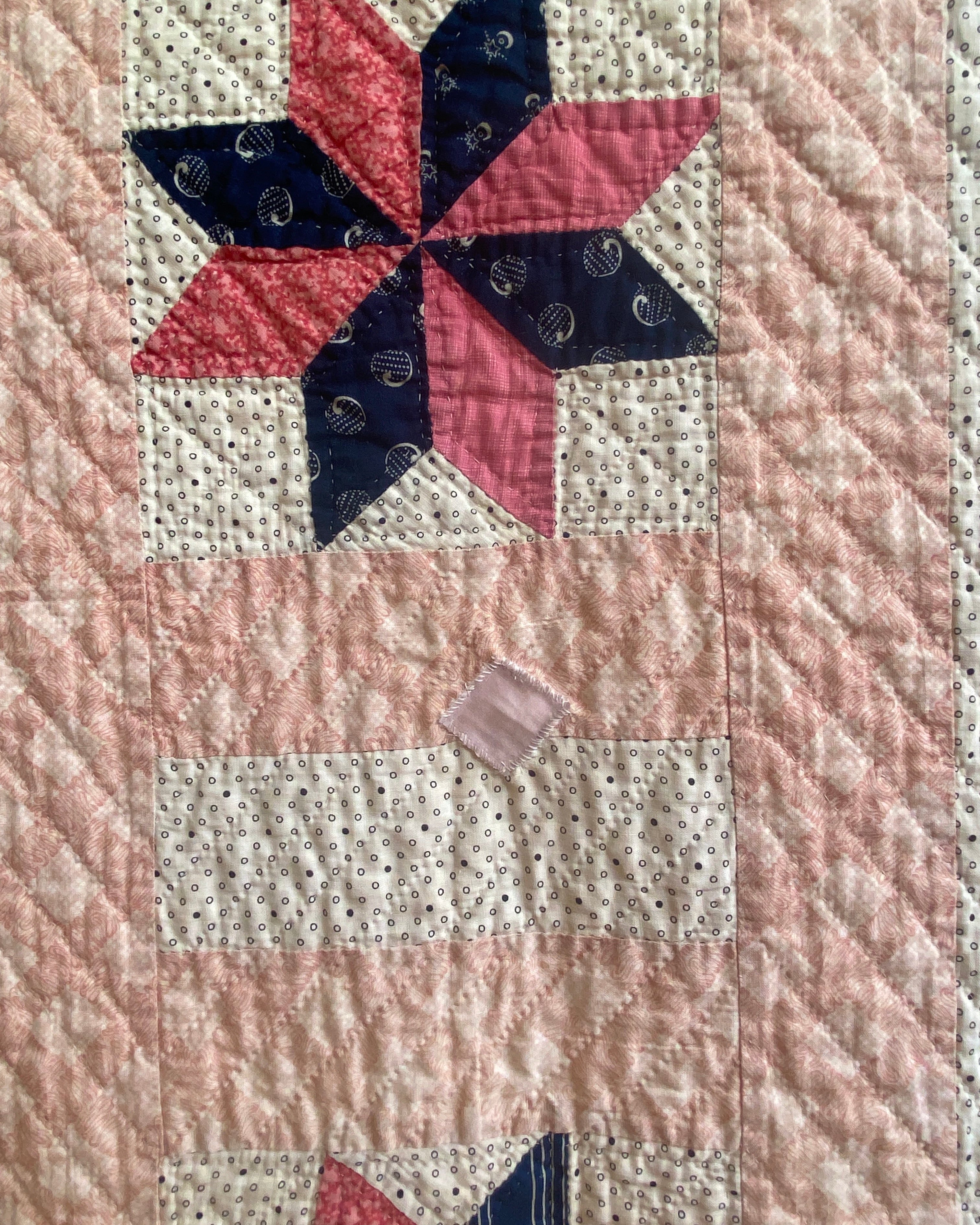 Antique 1850-1890 8 Point Star Patchwork Quilt