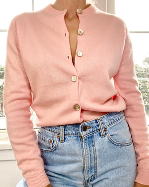 Vintage JACQUES DE LOUX Pink Cashmere Cardigan