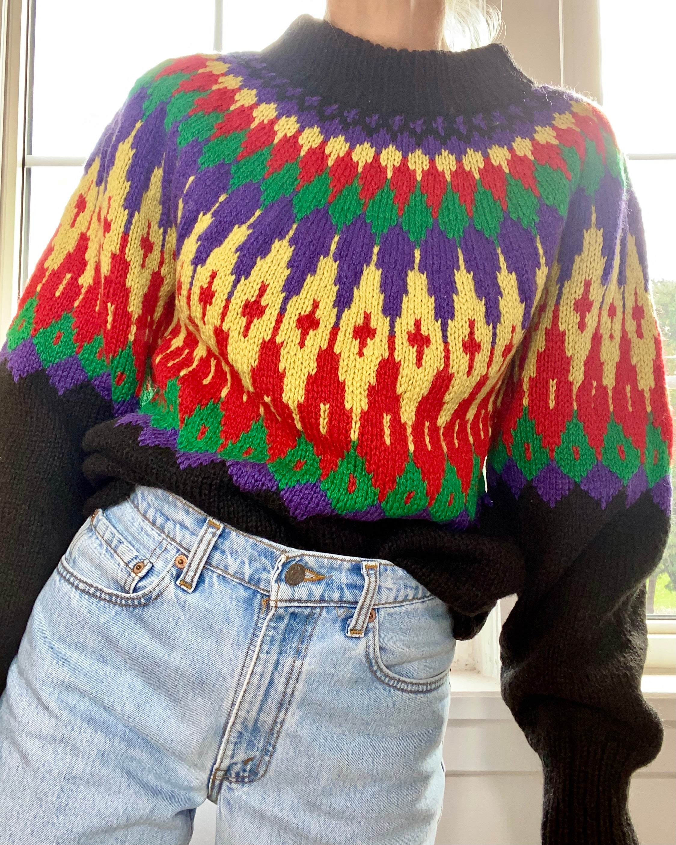 VINTAGE LILLUNN Fair Isle Handknit Sweater