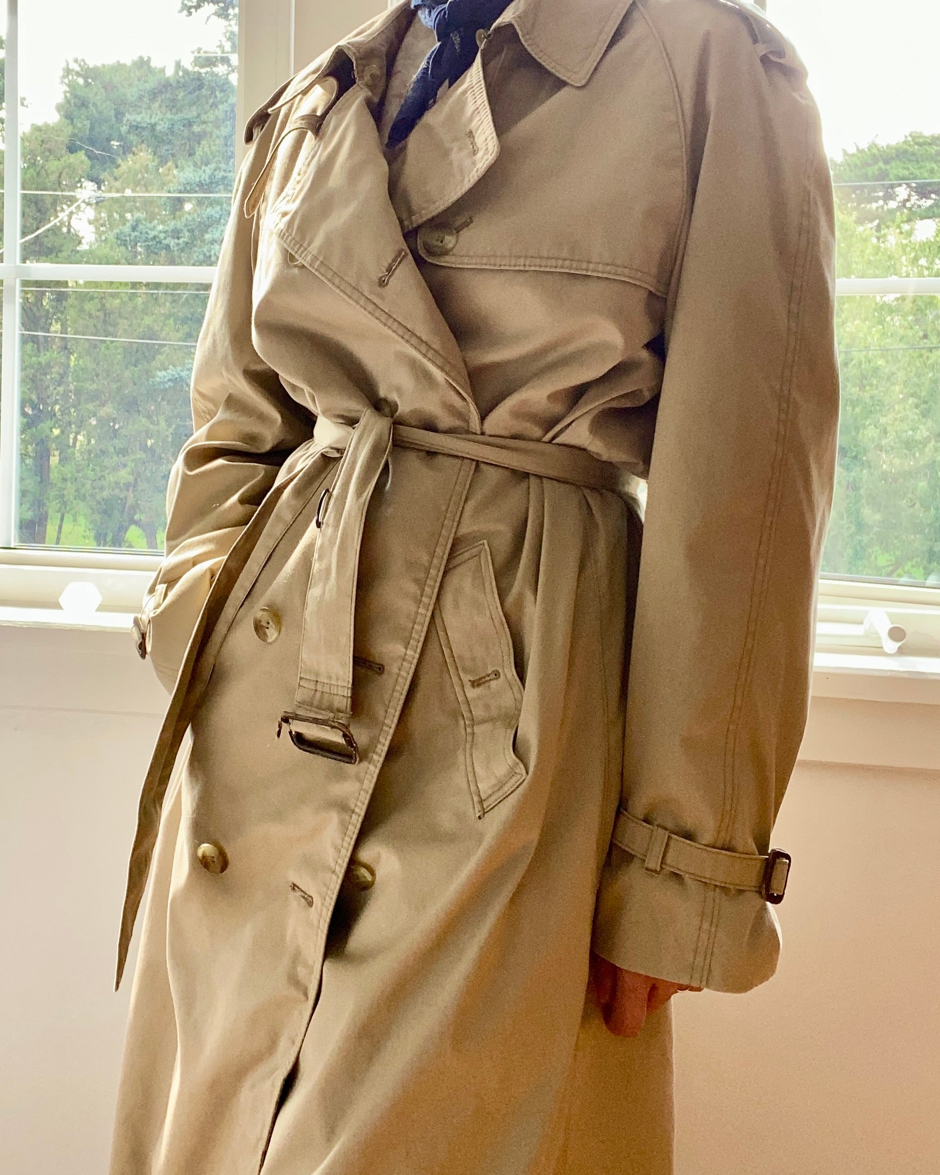 Vintage Classic Trench Coat With Wool Liner L