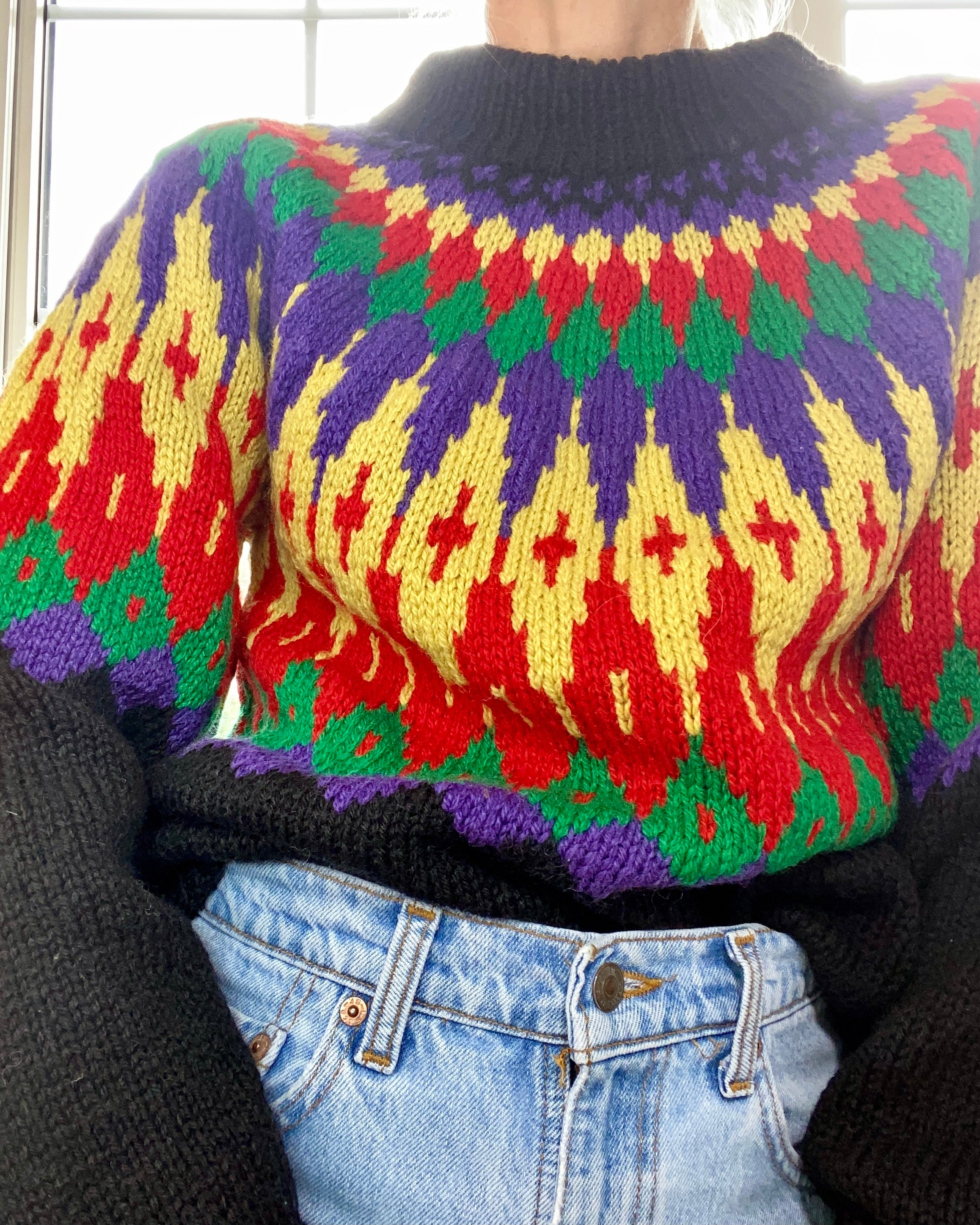 VINTAGE LILLUNN Fair Isle Handknit Sweater