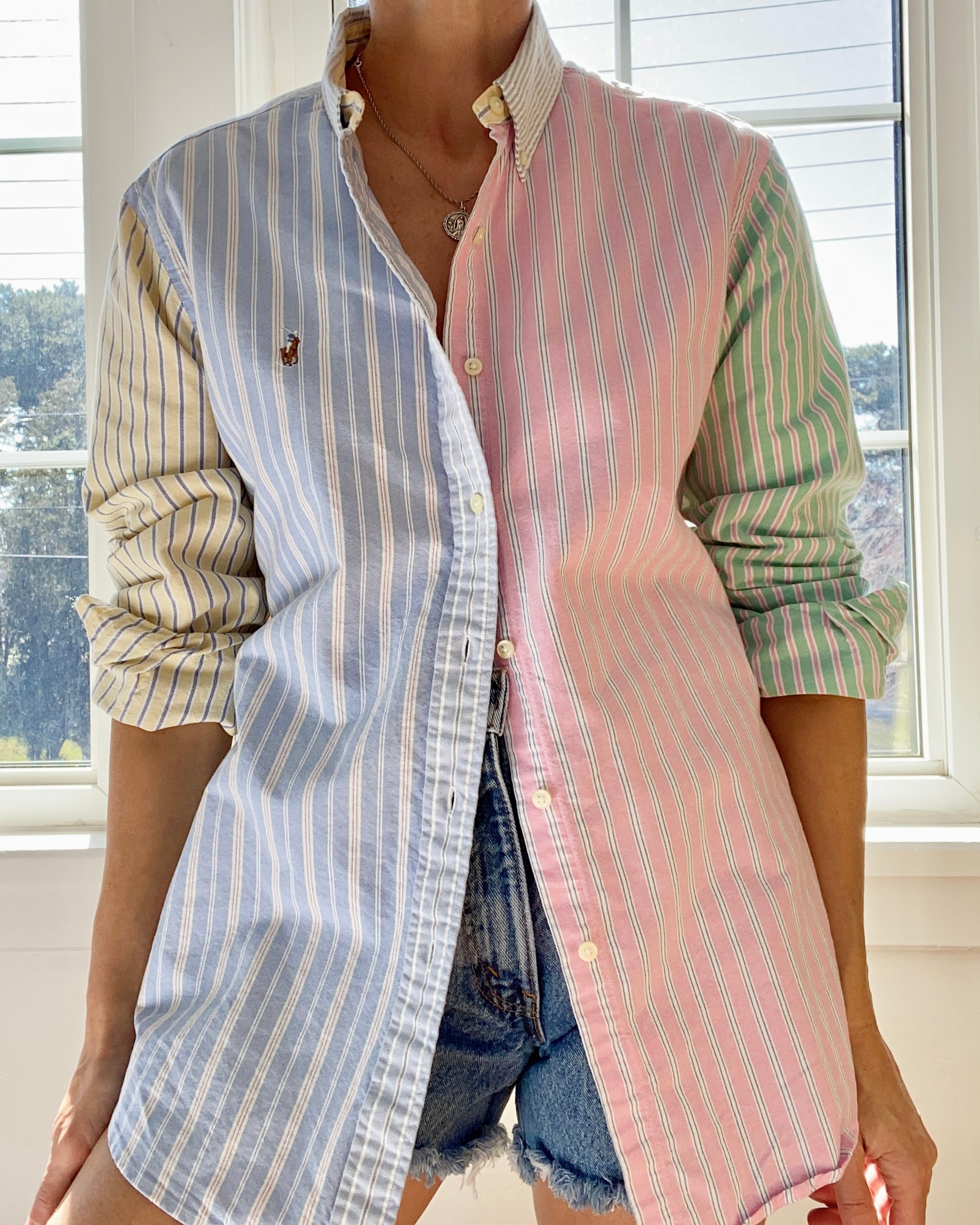 Vintage Ralph Lauren Mens Oxford Multi Stripe Shirt