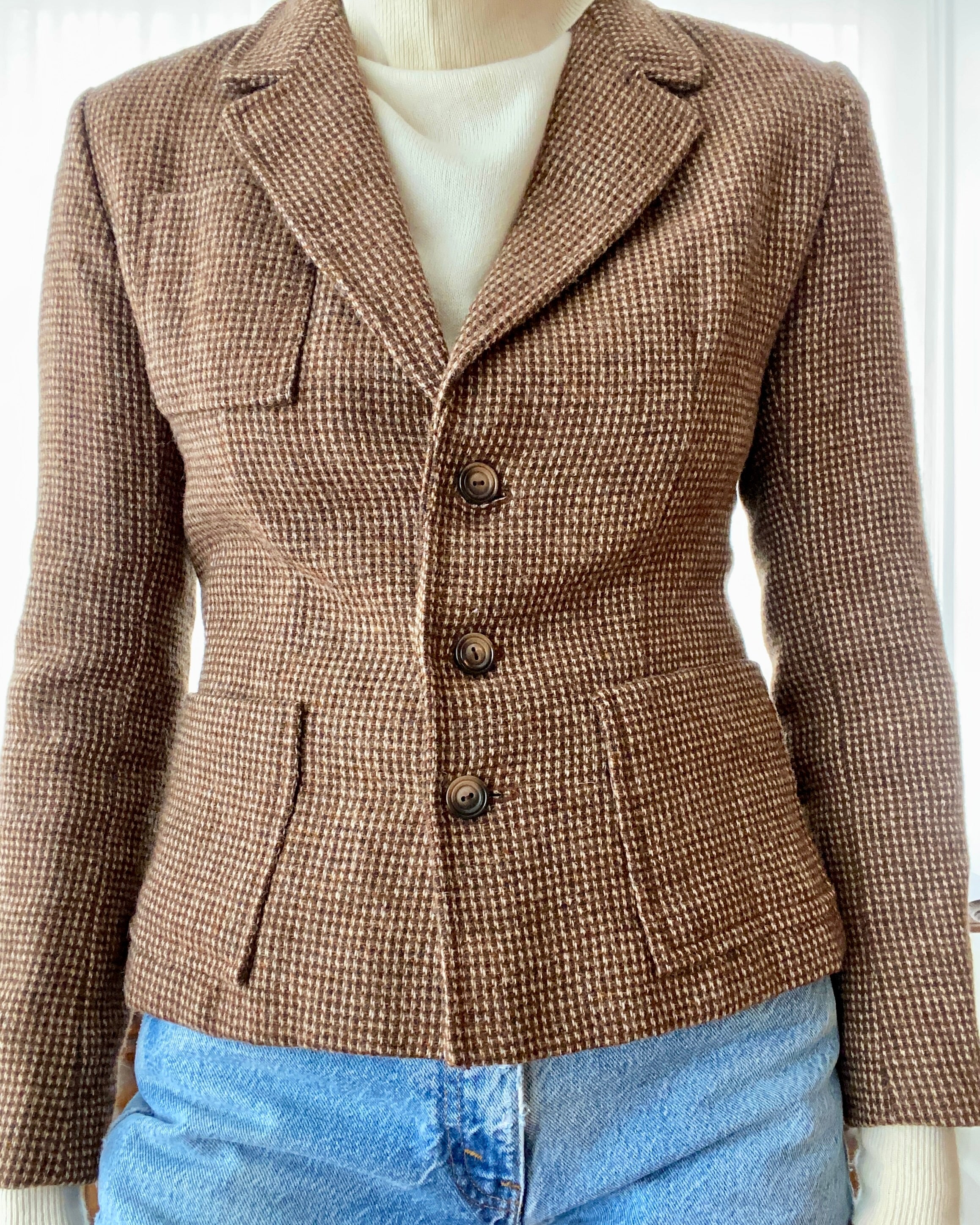 Vintage Vogue American Designer Collection Tweed Riding Jacket S
