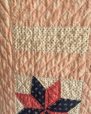 Antique 1850-1890 8 Point Star Patchwork Quilt