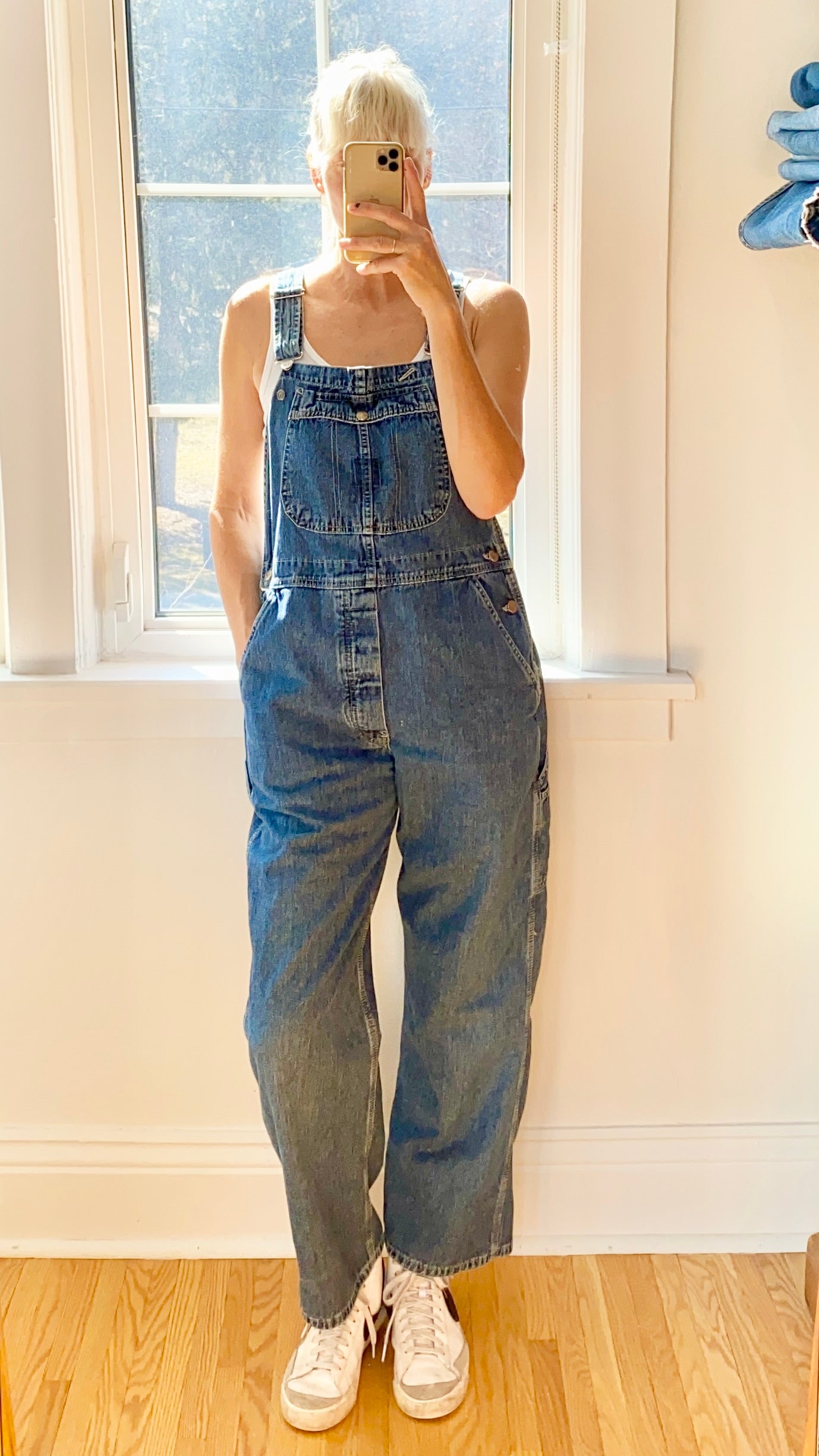 Vintage Riveted Lee Denim Carpenter Overalls Medium Wash Size M