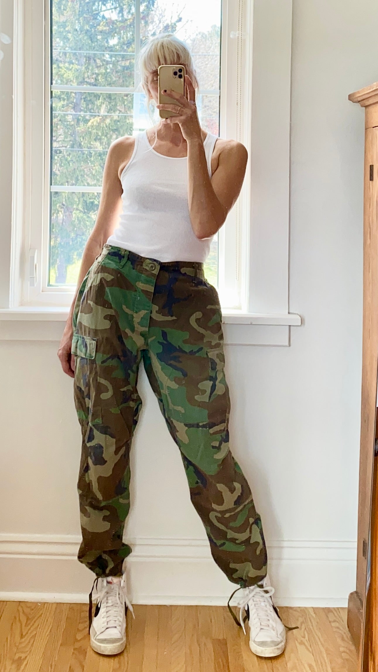 Vintage US Army Military Woodland Camouflage Cargo Pants Size 31
