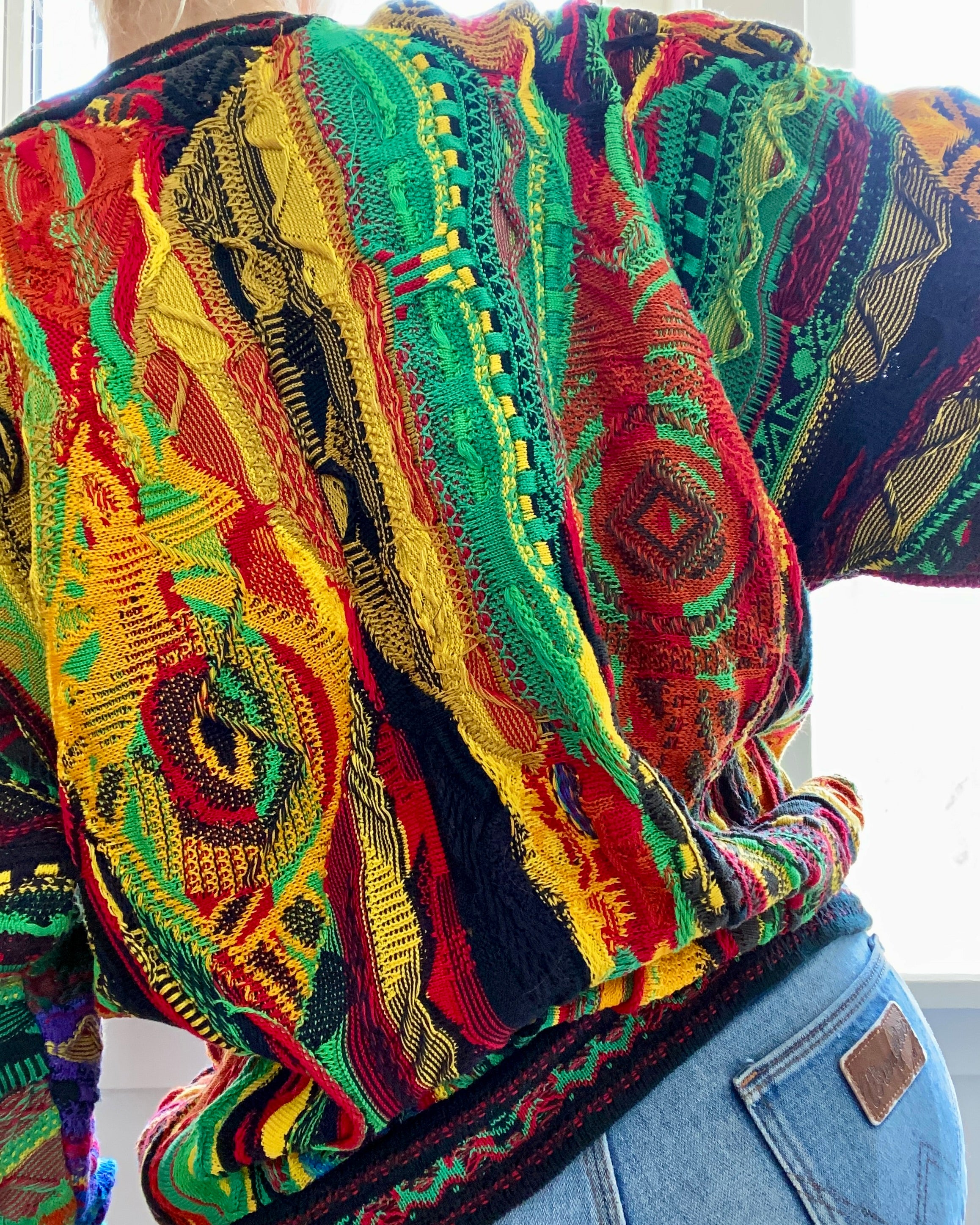 Vintage 1990s Authentic Coogi Ikat Jacquard Sweater Made in Australia