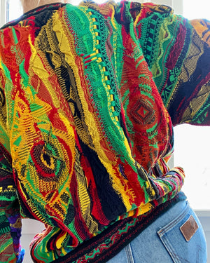 Vintage 1990s Authentic Coogi Ikat Jacquard Sweater Made in Australia