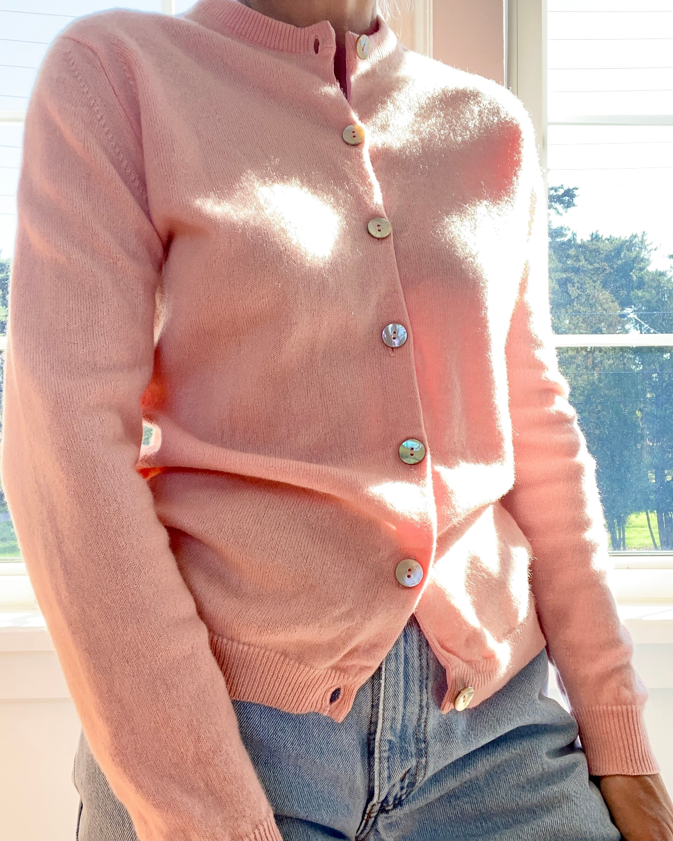 Vintage JACQUES DE LOUX Pink Cashmere Cardigan