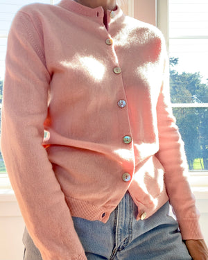 Vintage JACQUES DE LOUX Pink Cashmere Cardigan