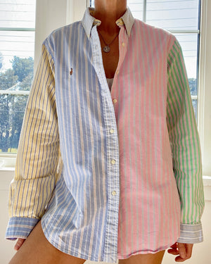 Vintage Ralph Lauren Mens Oxford Multi Stripe Shirt
