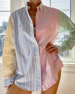Vintage Ralph Lauren Mens Oxford Multi Stripe Shirt