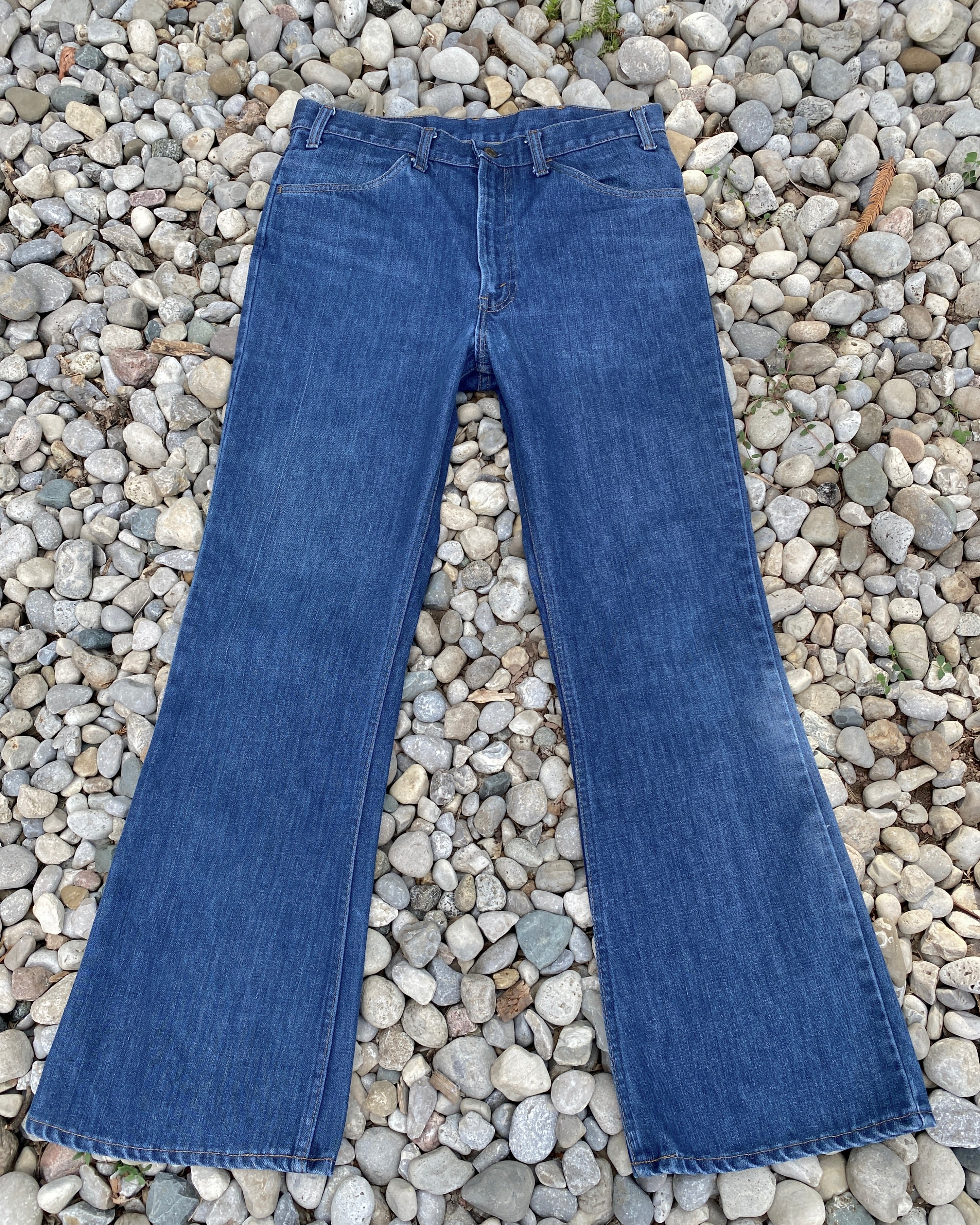 Vintage 1970s Levis 517 Orange Tab Medium to Dark Wash Flare Jeans size 34