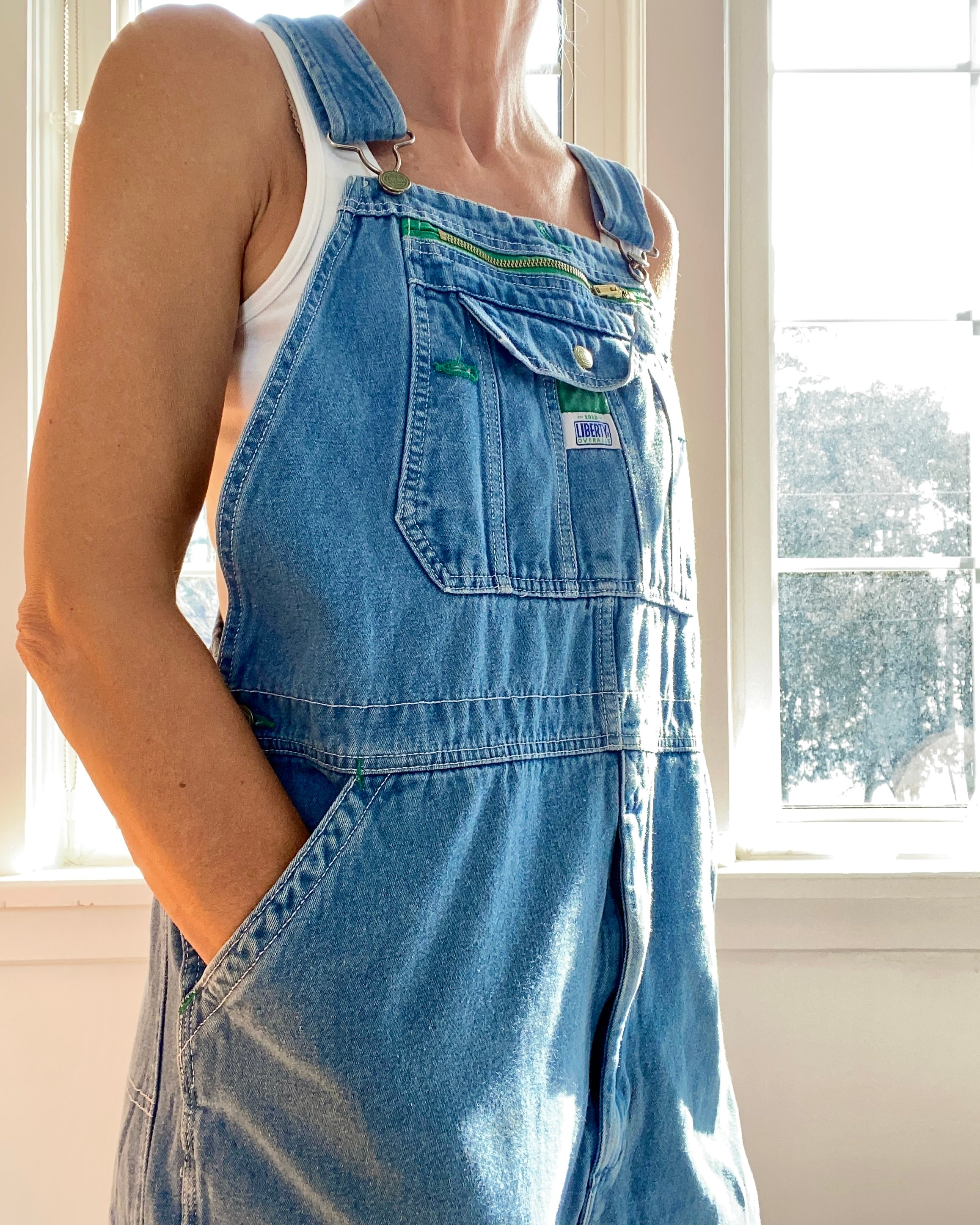 Vintage Liberty Denim Carpenter Overalls Light to Medium Wash Size L/XL